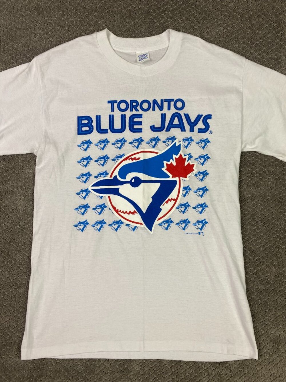 Toronto Blue Jays Men’s Short Sleeve Graphic Tee - White/Blue